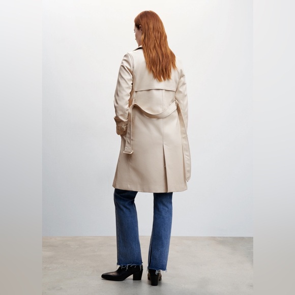 NWT - Mango - buttery faux Leather trench coat - M - Picture 12 of 15